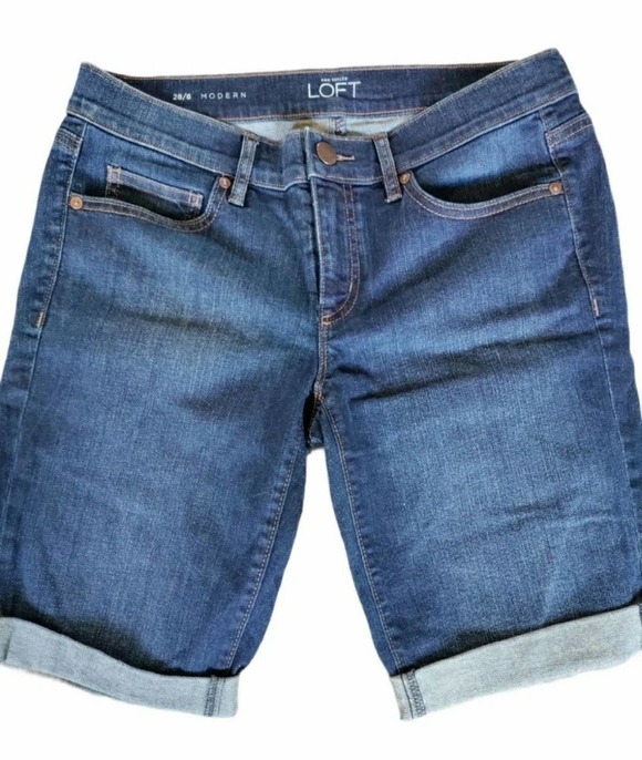 LOFT Pants - Ann Taylor Loft bermuda Jean Shorts Size 6 (28) Blue NEW